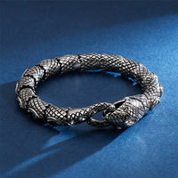 Stainless Steel Snake Bracelet - Boiled Black | Titanium Steel | 5 Sizes snake - label