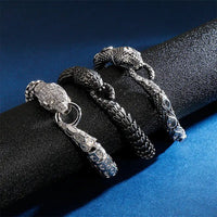 Stainless Steel Snake Bracelet - Boiled Black | Titanium Steel | 5 Sizes snake - label