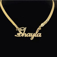 Stainless Steel Snake Chain Necklace with Personalized Lettering snake - label