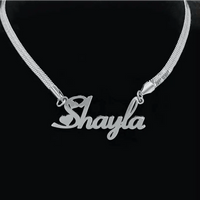 Stainless Steel Snake Chain Necklace with Personalized Lettering snake - label