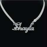 Stainless Steel Snake Chain Necklace with Personalized Lettering snake - label