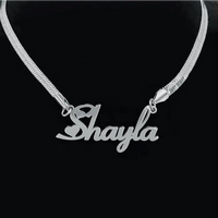 Stainless Steel Snake Chain Necklace with Personalized Lettering - snake - label