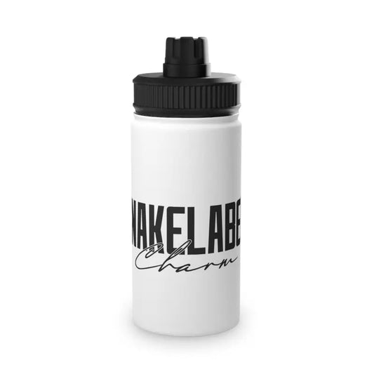 Stainless Steel Water Bottle with Sports Lid | 100% Steel, BPA - Free, Leak - Proof | snake - label