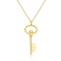 Sterling Silver Key Necklace with Gold Accent & Symbolic Pendant snake - label