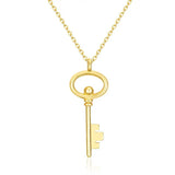 Sterling Silver Key Necklace with Gold Accent & Symbolic Pendant snake - label