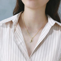 Sterling Silver Necklace with 18k Gold Accent - Geometric Design - Women's Jewelry snake - label