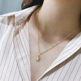 Sterling Silver Necklace with 18k Gold Accent - Geometric Design - Women's Jewelry - snake - label