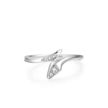 Sterling Silver Snake Ring with Micro Inlay snake - label