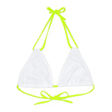 Strappy Triangle Bikini Top with Adjustable Straps & Removable Cups snake - label