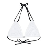 Strappy Triangle Bikini Top with Adjustable Straps & Removable Cups snake - label