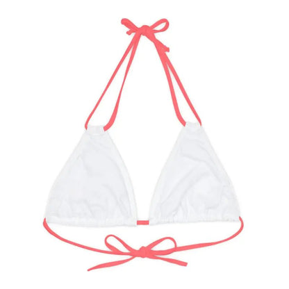 Strappy Triangle Bikini Top with Adjustable Straps & Removable Cups snake - label