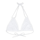 Strappy Triangle Bikini Top with Adjustable Straps & Removable Cups snake - label