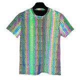 Stretch Snake Print Reflective T-Shirt with Safety Reflective Elements in 5 Sizes snake - label