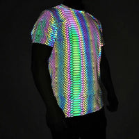 Stretch Snake Print Reflective T-Shirt with Safety Reflective Elements in 5 Sizes snake - label