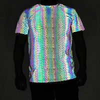 Stretch Snake Print Reflective T-Shirt with Safety Reflective Elements in 5 Sizes snake - label