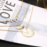 Stunning 4 - Layer Alloy Multi - Layer Necklace with Elegant Electroplating snake - label