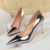 Stunning Stiletto Heels: Imitation Leather, Thin Heel, Heighten Function - Sizes 34 - 40 snake - label