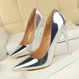 Stunning Stiletto Heels: Imitation Leather, Thin Heel, Heighten Function - Sizes 34 - 40 snake - label