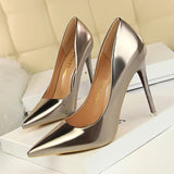 Stunning Stiletto Heels: Imitation Leather, Thin Heel, Heighten Function - Sizes 34 - 40 snake - label