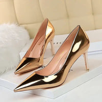 Stunning Stiletto Heels: Imitation Leather, Thin Heel, Heighten Function - Sizes 34 - 40 snake - label