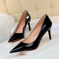 Stunning Stiletto Heels: Imitation Leather, Thin Heel, Heighten Function - Sizes 34 - 40 snake - label