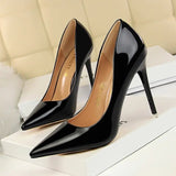 Stunning Stiletto Heels: Imitation Leather, Thin Heel, Heighten Function - Sizes 34 - 40 snake - label