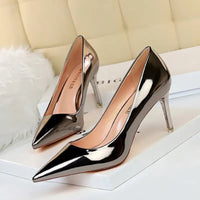 Stunning Stiletto Heels: Imitation Leather, Thin Heel, Heighten Function - Sizes 34 - 40 snake - label