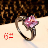 Stylish Geometric Zircon Ring Ladies - High - Quality Copper & Electroplated Finish snake - label