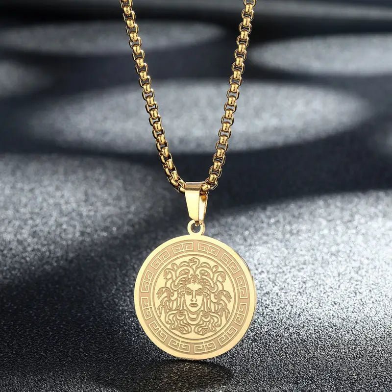Stylish Stainless Steel Necklace Snake Pendant with Unique Pattern - 28 * 25mm Size snake - label