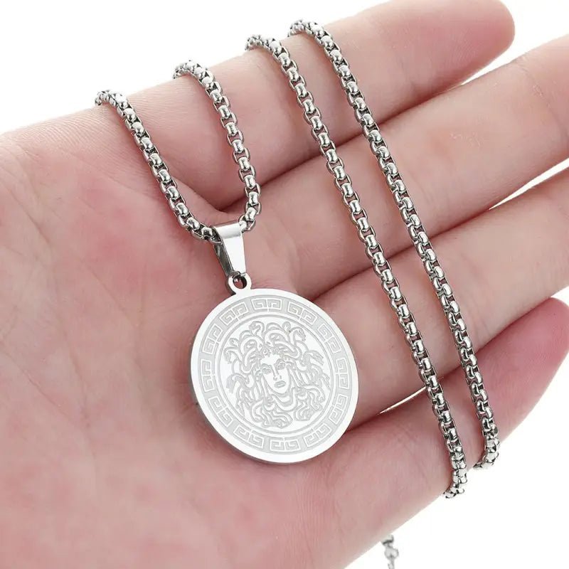 Stylish Stainless Steel Necklace Snake Pendant with Unique Pattern - 28 * 25mm Size snake - label
