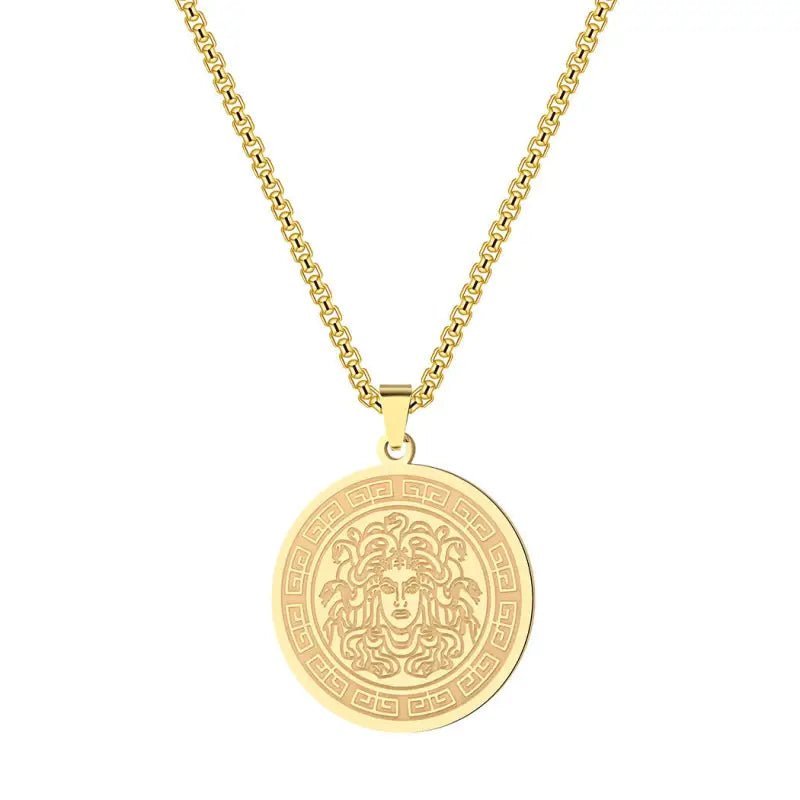 Stylish Stainless Steel Necklace Snake Pendant with Unique Pattern - 28 * 25mm Size snake - label