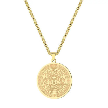 Stylish Stainless Steel Necklace Snake Pendant with Unique Pattern - 28 * 25mm Size snake - label