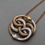 Stylish Unisex Snake Pendant with Twisted Chain & Electroplated Finish snake - label