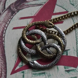 Stylish Unisex Snake Pendant with Twisted Chain & Electroplated Finish snake - label