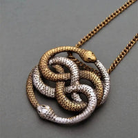 Stylish Unisex Snake Pendant with Twisted Chain & Electroplated Finish - snake - label