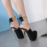 Suede High Heels: Stylish Comfort with 8cm Stiletto & 5 - 7cm Platform snake - label