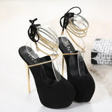 Suede High Heels: Stylish Comfort with 8cm Stiletto & 5 - 7cm Platform snake - label