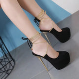 Suede High Heels: Stylish Comfort with 8cm Stiletto & 5 - 7cm Platform snake - label