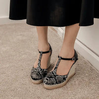 SUMMER Korean Snake Shoes: 6 - 8CM High Heel Roman Style Sandals snake - label