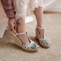 SUMMER Korean Snake Shoes: 6 - 8CM High Heel Roman Style Sandals snake - label