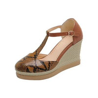 SUMMER Korean Snake Shoes: 6 - 8CM High Heel Roman Style Sandals snake - label