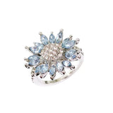 Sunflower Ring with Sparkling Diamonds & Floral Detailing, 8 Different Sizes snake - label