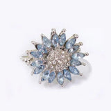 Sunflower Ring with Sparkling Diamonds & Floral Detailing, 8 Different Sizes snake - label