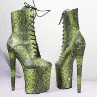 Super High Heel Ankle Boots Snake Print snake - label