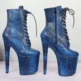 Super High Heel Ankle Boots Snake Print snake - label