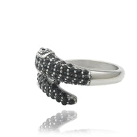 Titanium Animal Snake Ring - Geometric Titanium Steel Punk Ring with 2 Stone Color Options, Sizes 5 - 12 snake - label