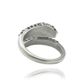 Titanium Animal Snake Ring - Geometric Titanium Steel Punk Ring with 2 Stone Color Options, Sizes 5 - 12 - snake - label