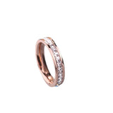 Titanium Steel Ring Female with Rose Gold Finish & Bowknot Design snake - label