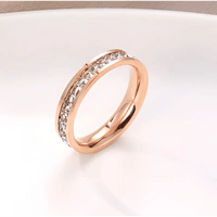 Titanium Steel Ring Female with Rose Gold Finish & Bowknot Design snake - label