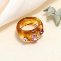 Tortoiseshell Diamond Ring: Korean - Inspired Geometric Elegance - snake - label